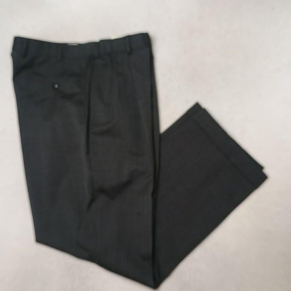 Brooks Brothers Pants Men 36x30 Gray 346 Dress Wool Pleated Cuffed Lined Suit